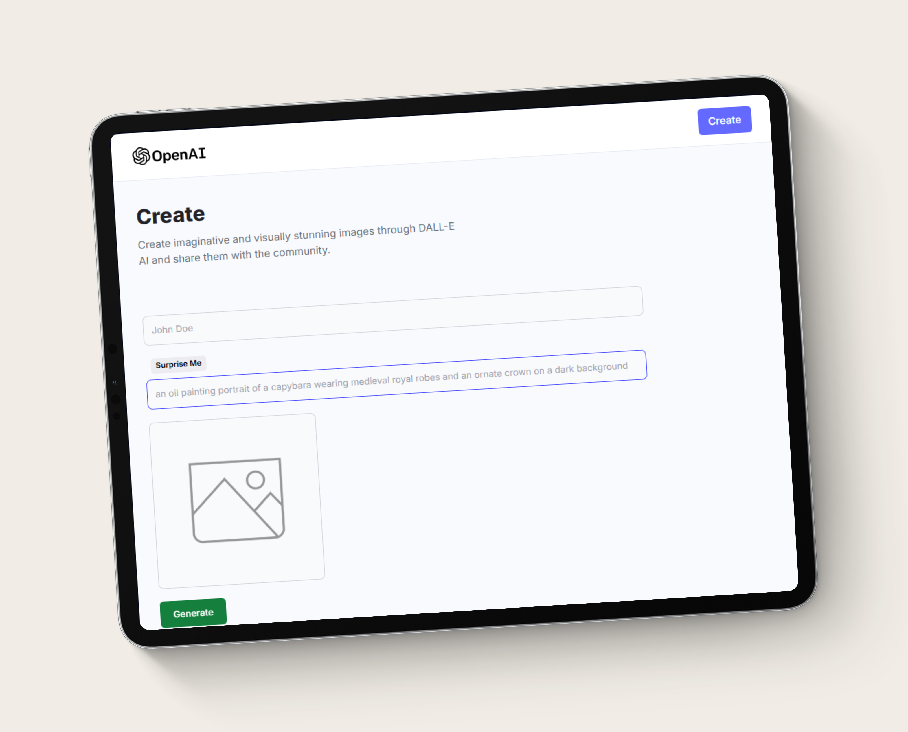 AI image generation app